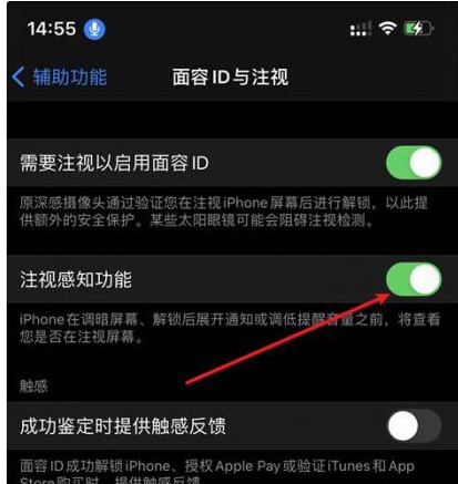 宜昌苹果14维修网点分享iPhone14注视感知功能有什么用 